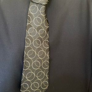 Black/gold/silver 100%silk tie by Murano